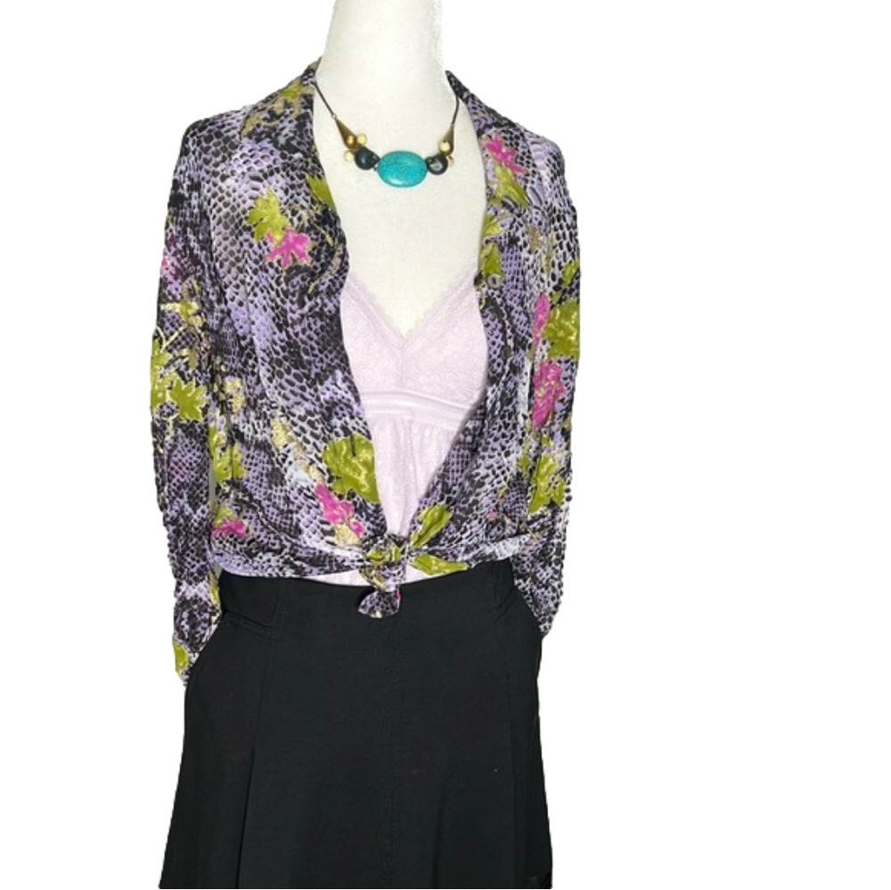 Vintage Collection Gabriel Floral  Animal Print with Metallic Detail Blouse